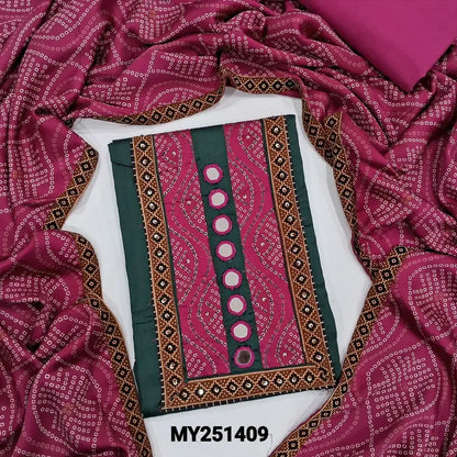 Bottle green satin cotton salwar material my251409-Neidhal