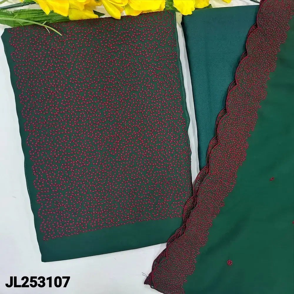 Bottle green semi georgette salwar material jl253107-Neidhal