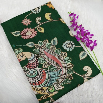 Bottle green semi jute silk saree ns33-Neidhal