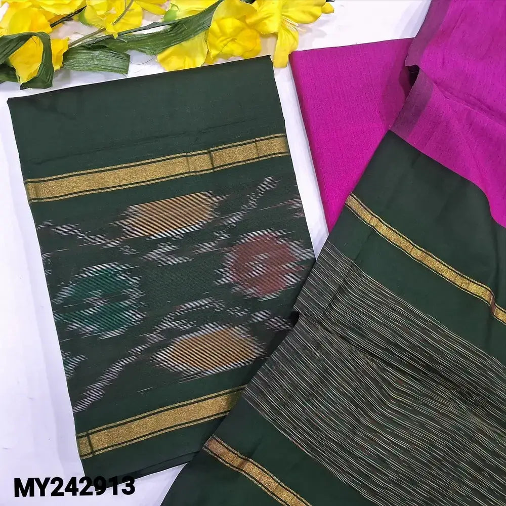 Bottle green silk cotton salwar material my252913-Neidhal