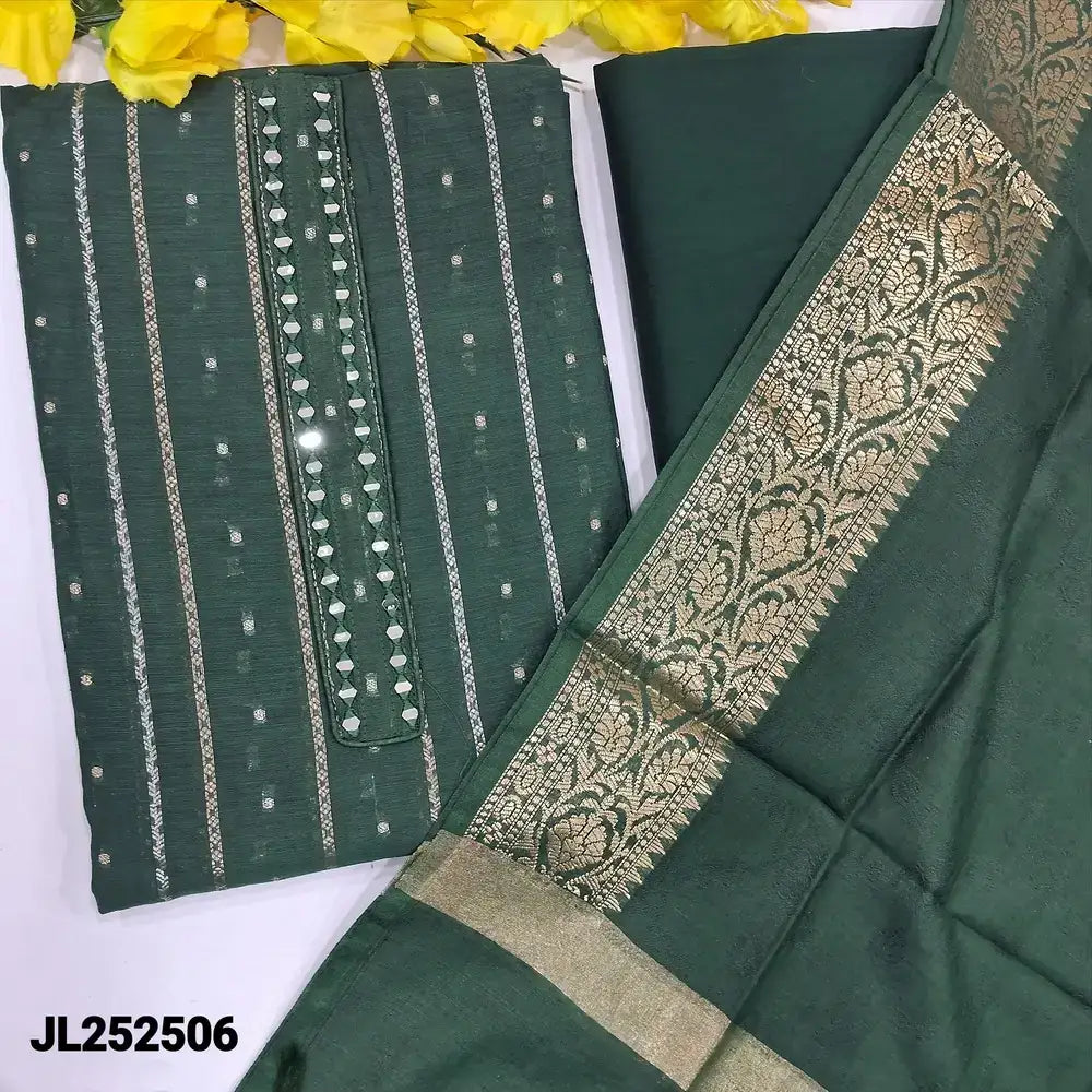 Bottle green slub silk cotton salwar material jl252506-Neidhal
