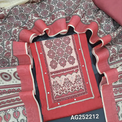 Brick red jam cotton salwar material ag252212 Neidhal