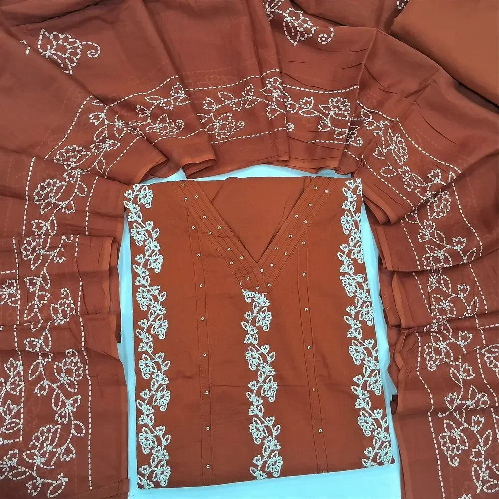 Brick Red mul cotton salwar material SP252313-Neidhal