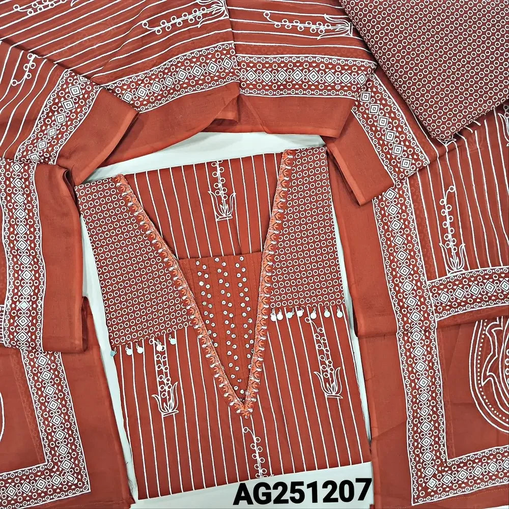 Brick red premium cotton salwar material ag251207-Neidhal