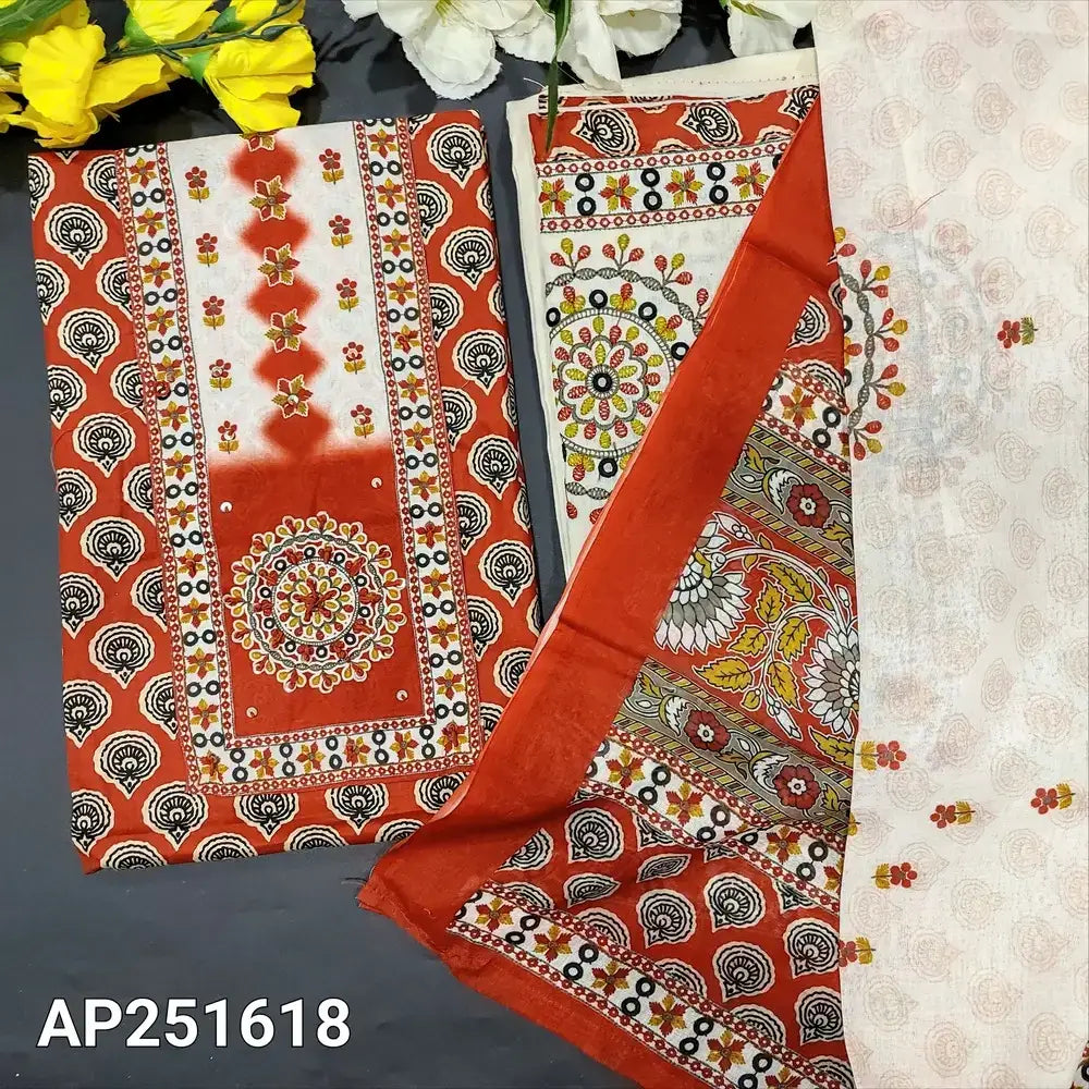 Brick red printed soft cotton salwar material ap251618-Neidhal