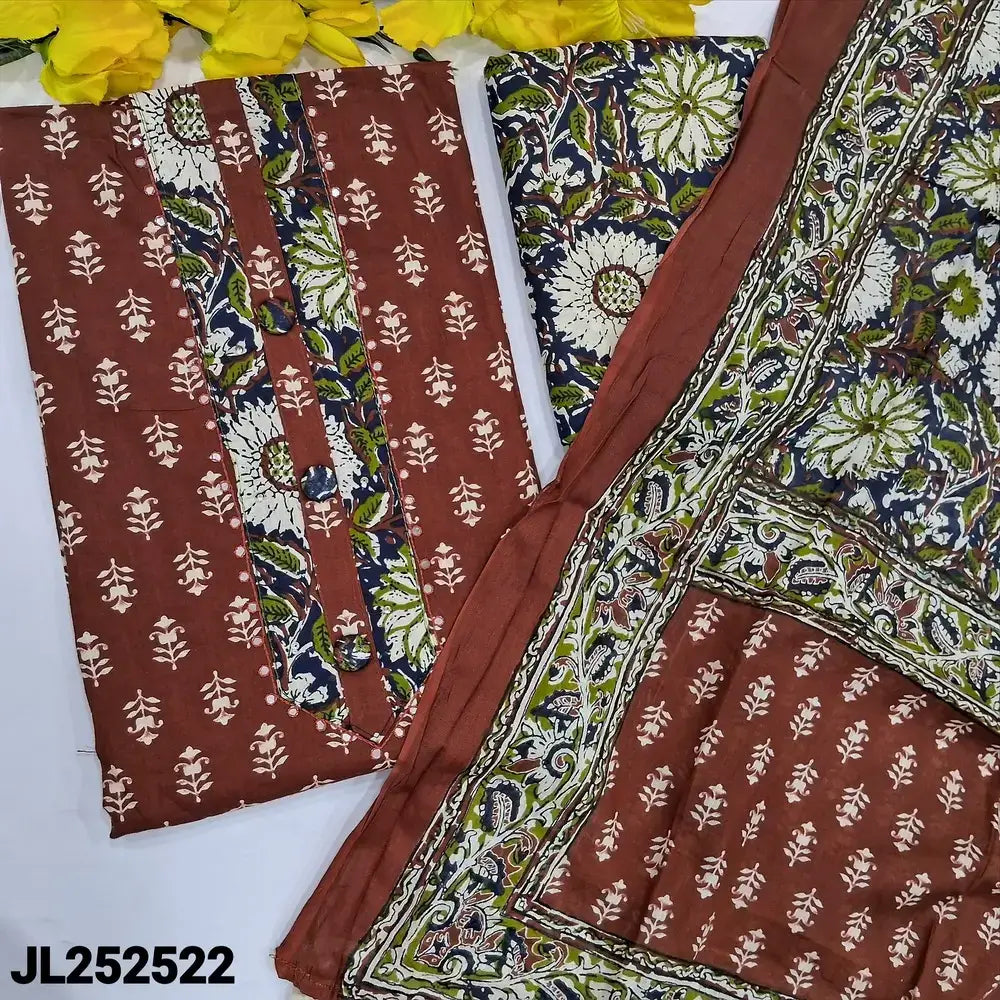 Brick red printed soft cotton salwar material jl252522-Neidhal