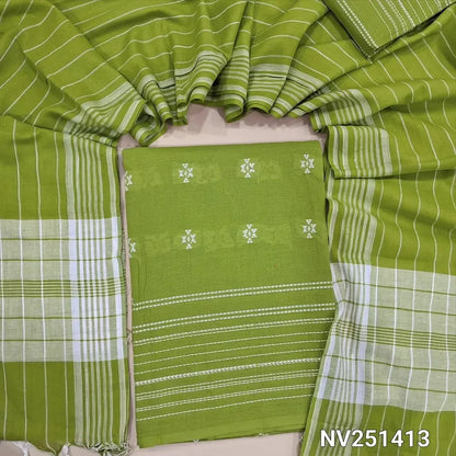 bright mossy green handloom cotton unstitched salwar material nv251413-Neidhal