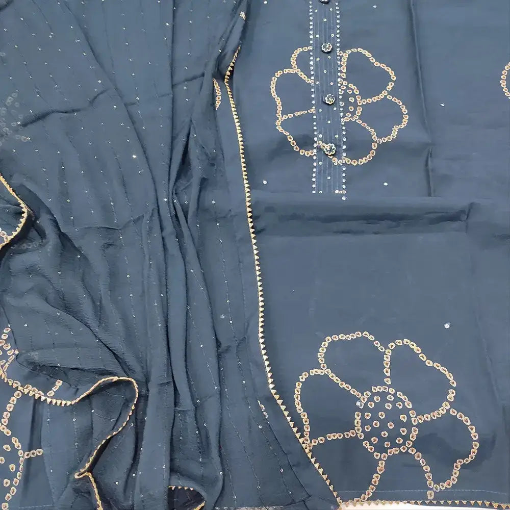 Bright pink floral printed semi linen salwar material ap251504-Neidhal