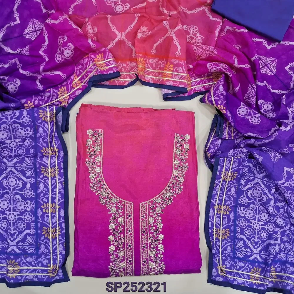 Bright Pink Muslin Silk salwar material SP252321-Neidhal