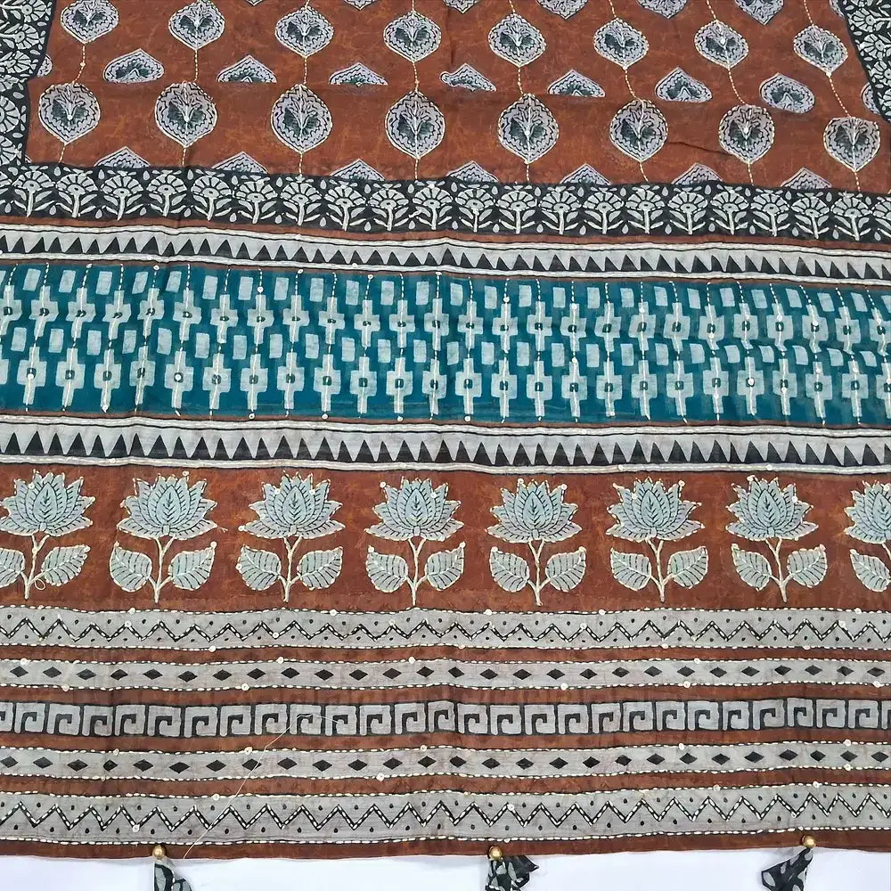 Brown digital printed silk cotton salwar material jl252712-Neidhal