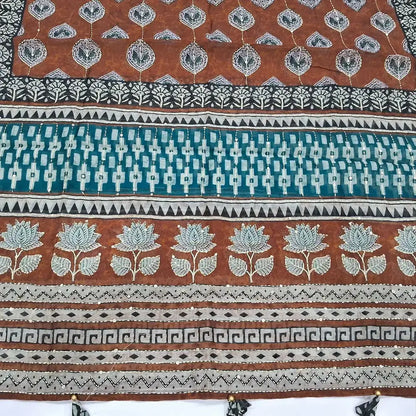 Brown digital printed silk cotton salwar material jl252712-Neidhal