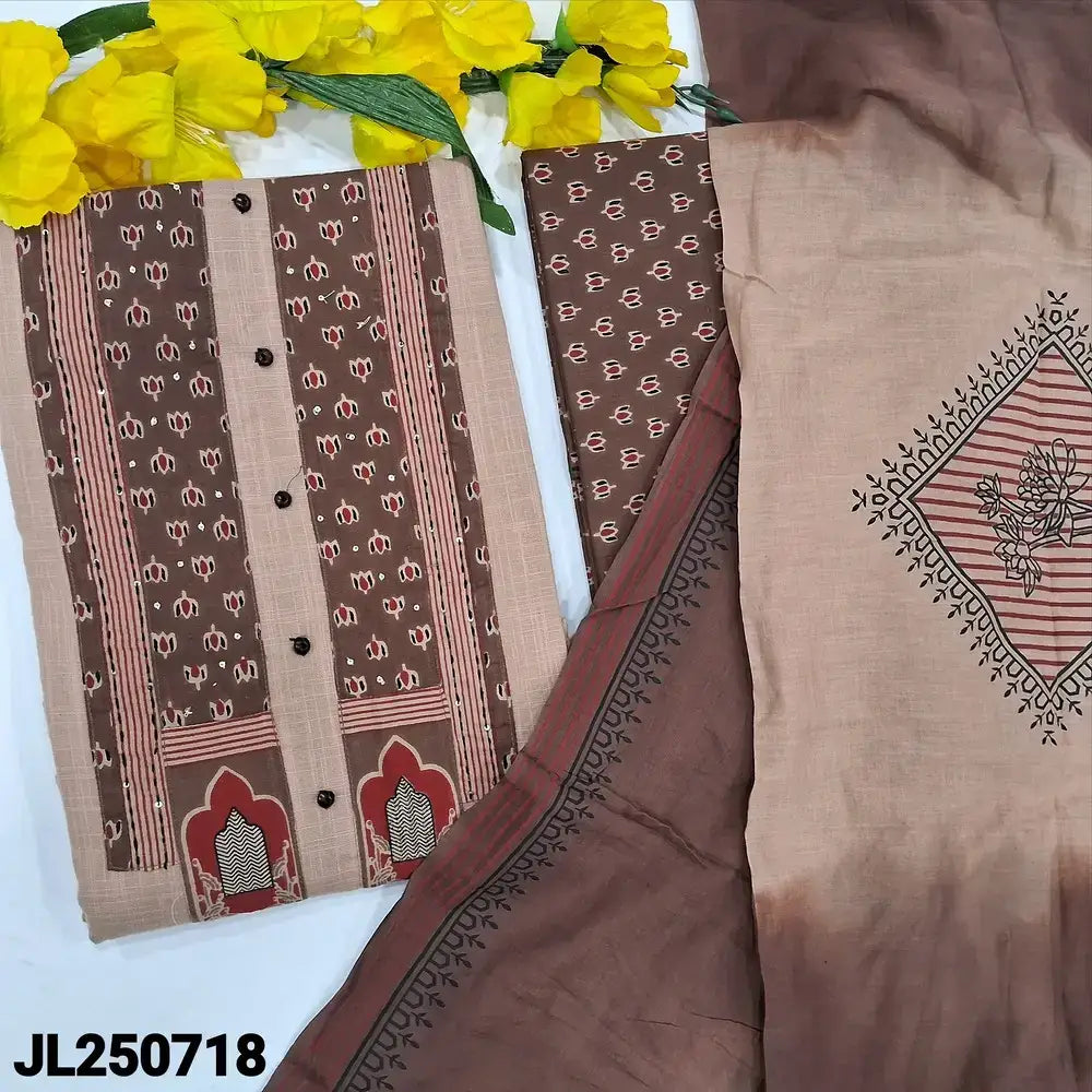 Brown premium slub cotton salwar material jl250718-Neidhal