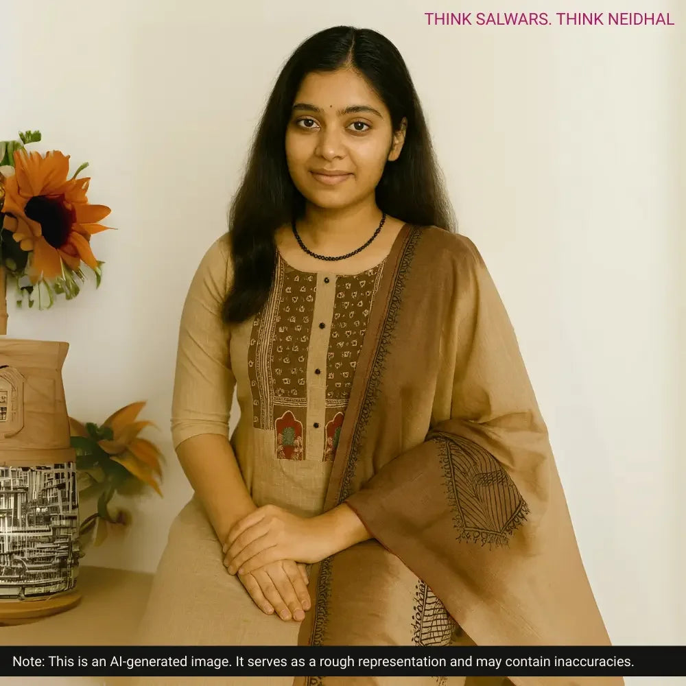 Brown premium slub cotton salwar material jl250718 Neidhal