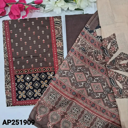 Brown pure cotton salwar material ap251909-Neidhal