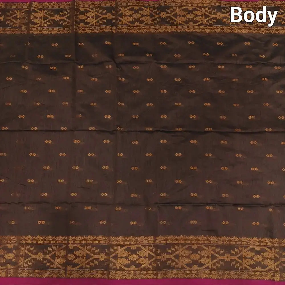 Brown silk cotton saree ns178-Neidhal