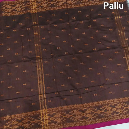 Brown silk cotton saree ns178-Neidhal