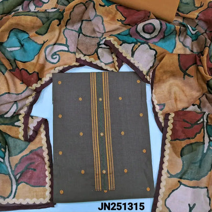 Brownish grey handloom cotton salwar material jn251315-Neidhal