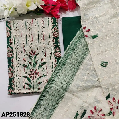 Buy Dark Green Soft Cotton Salwar Material AP251828- Neidhal