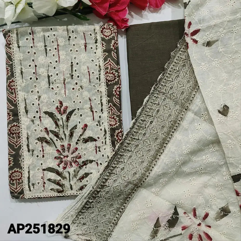 Buy Dark Grey Soft Cotton Salwar Material AP251829- Neidhal