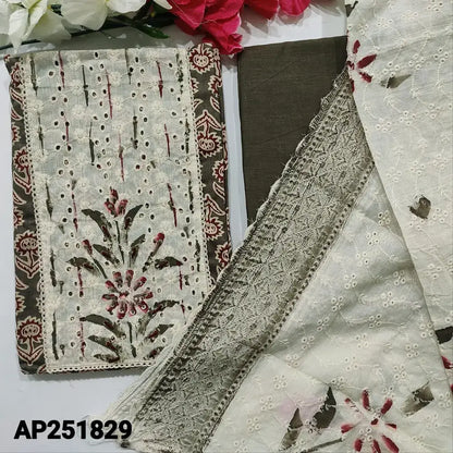 Buy Dark Grey Soft Cotton Salwar Material AP251829- Neidhal