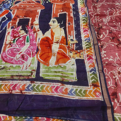 CODE FB250201: PRE ORDER SHIPPING AFTER 1 WEEK.Dark onion pink batik printed soft silk cotton unstitched salwar