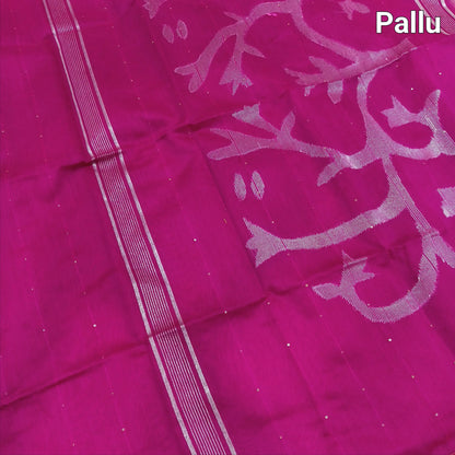 Pink slub silk cotton saree ns88-Neidhal