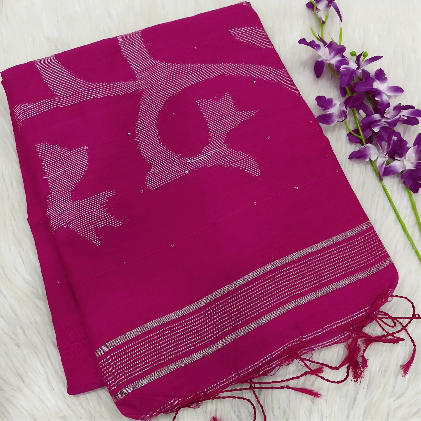 Pink slub silk cotton saree ns88-Neidhal
