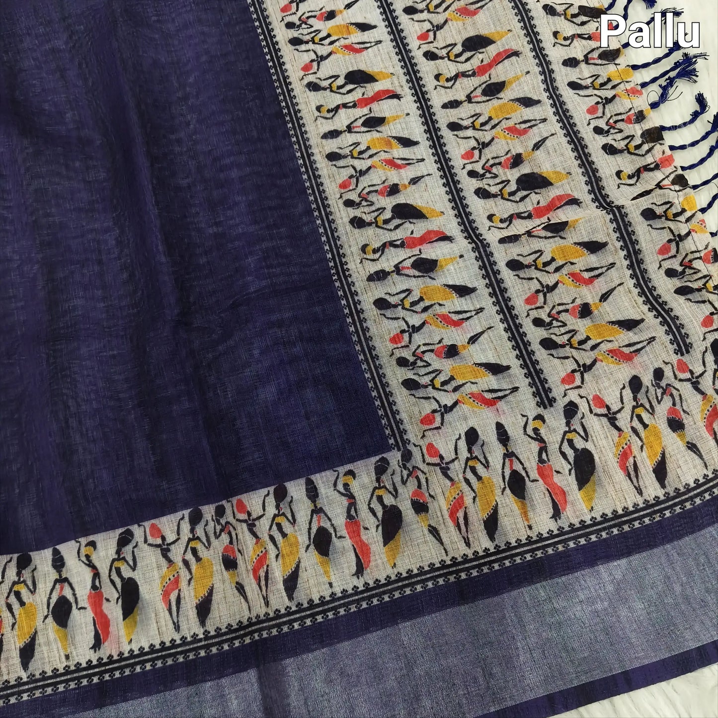 Purple semi linen saree ns86-Neidhal