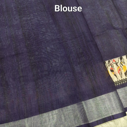 Purple semi linen saree ns86-Neidhal
