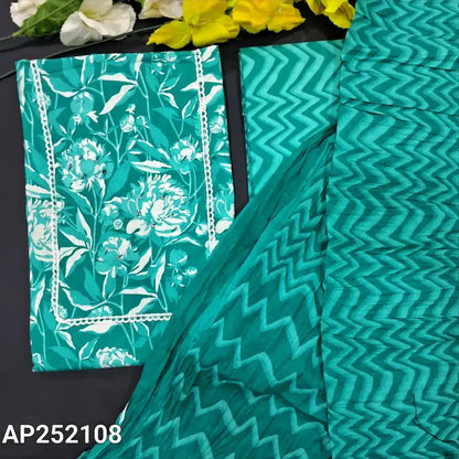 Buy Dark Turquoise Green Cotton Salwar Material with Dupatta – Neidhal