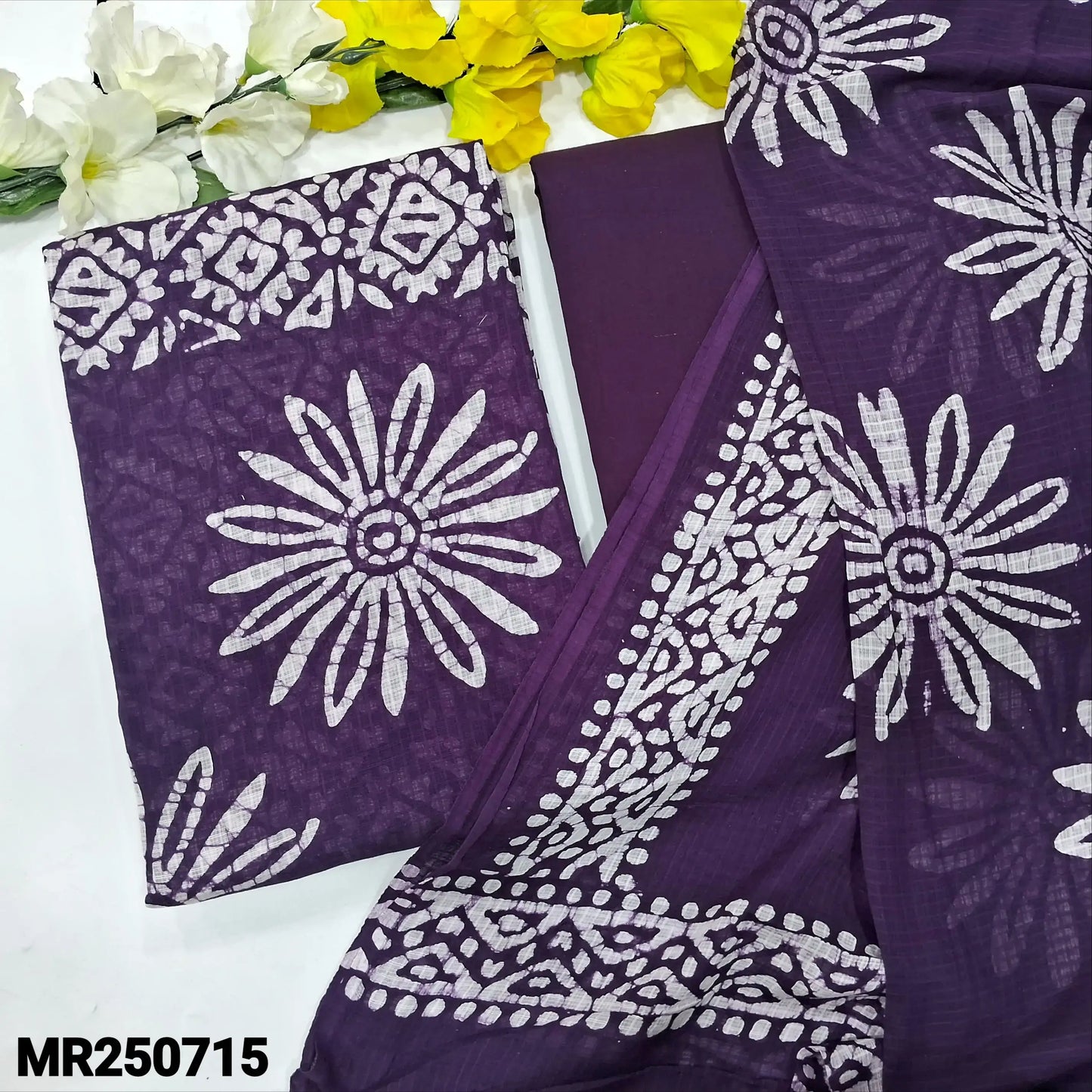 Buy Deep Wine Purple Batik Kota Cotton Salwar Material – Pure & Soft