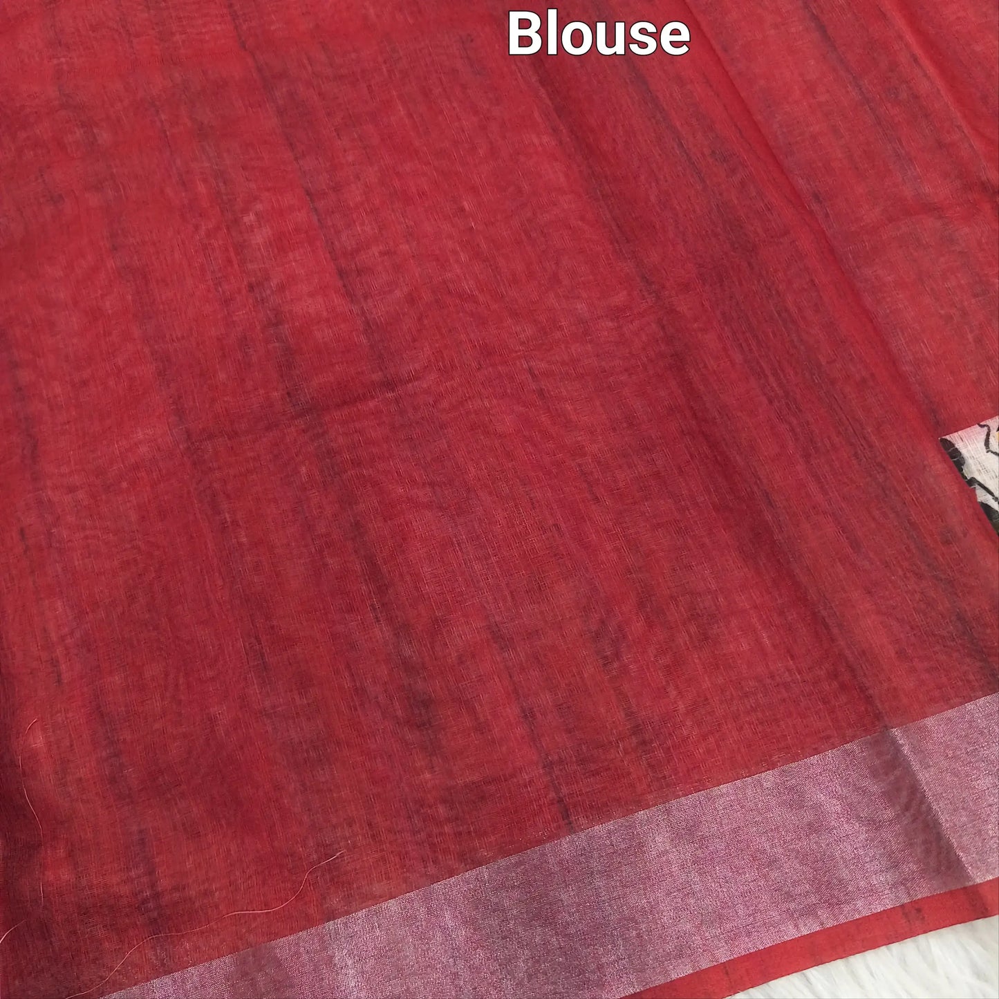 Pinkish orange semi linen saree ns90-Neidhal