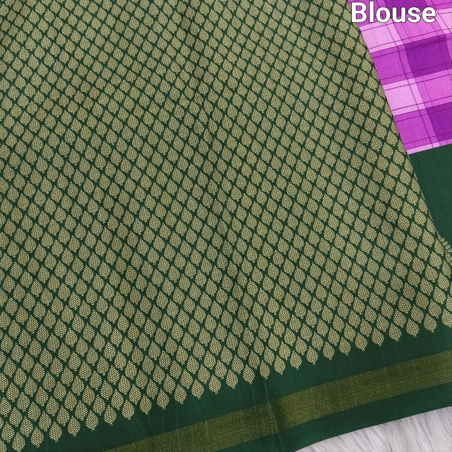 Buy Purple Checked Chappa Silk Saree – Gold Tissue Borders