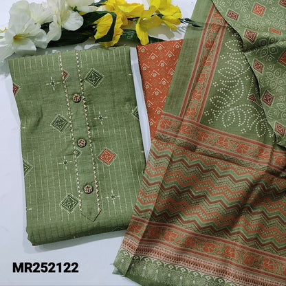 Cardamom green digital printed silk cotton salwar material mr252122-Neidhal