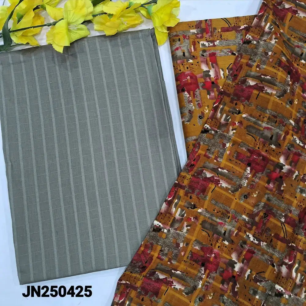 Cement grey jakard cotton salwar material jn250425-Neidhal