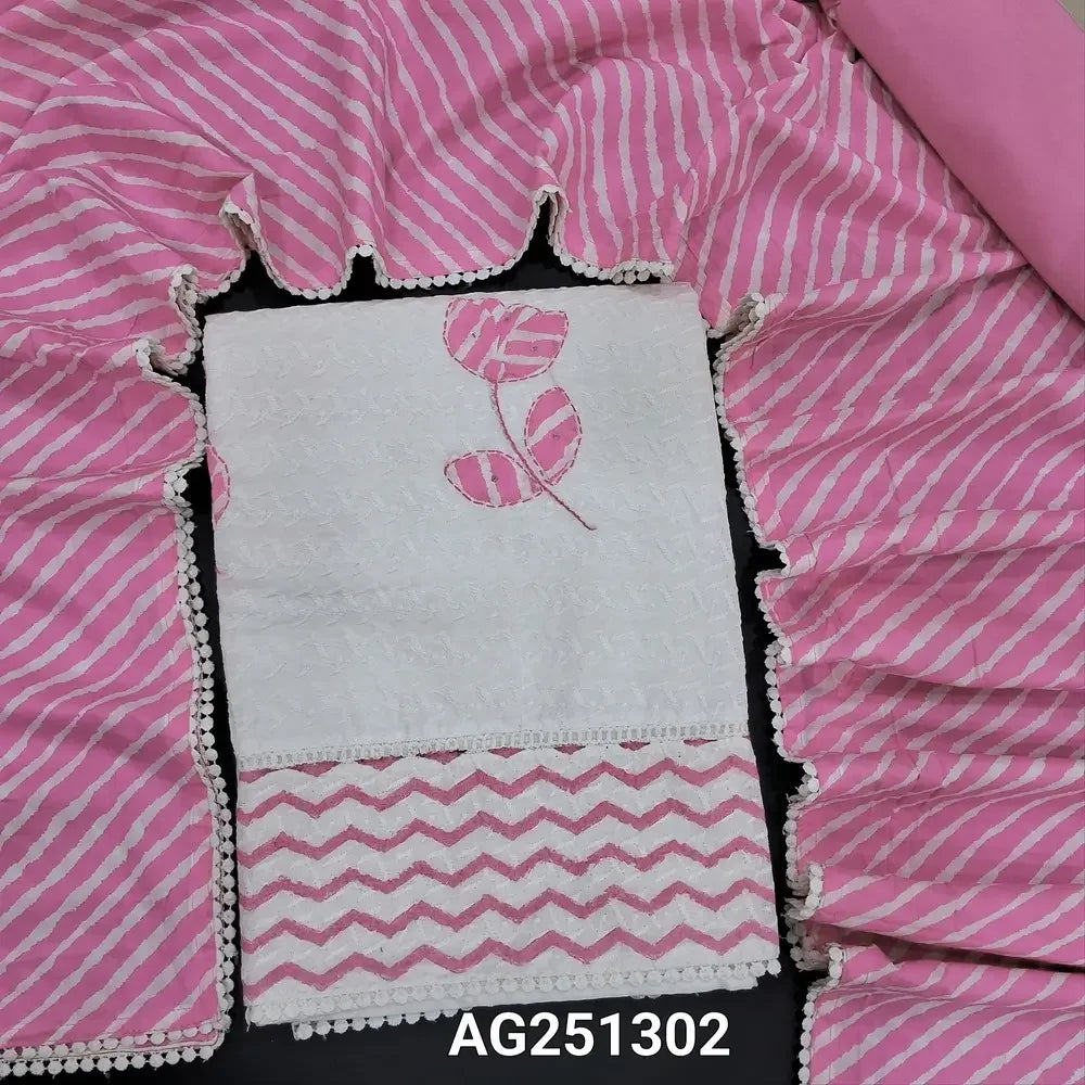 Chikankari embroidered pure cotton salwar material ag251302-Neidhal