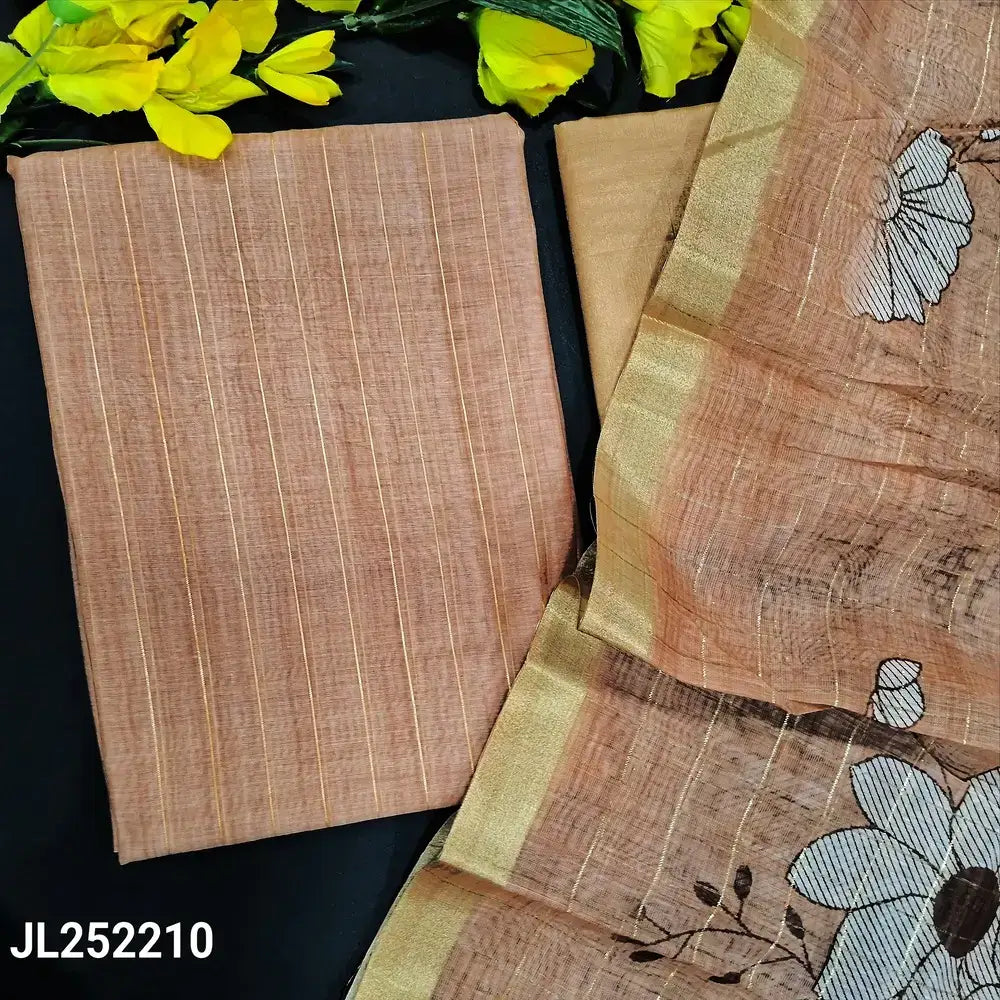 Chocolate brown fancy silk cotton salwar material jl252210-Neidhal