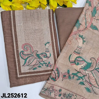 Chocolate brown silk cotton salwar material jl252612-Neidhal