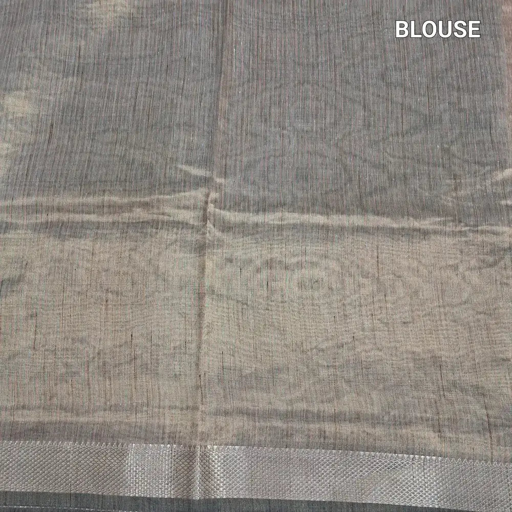 Chocolate brown soft tissue silk cotton saree ns239-Neidhal
