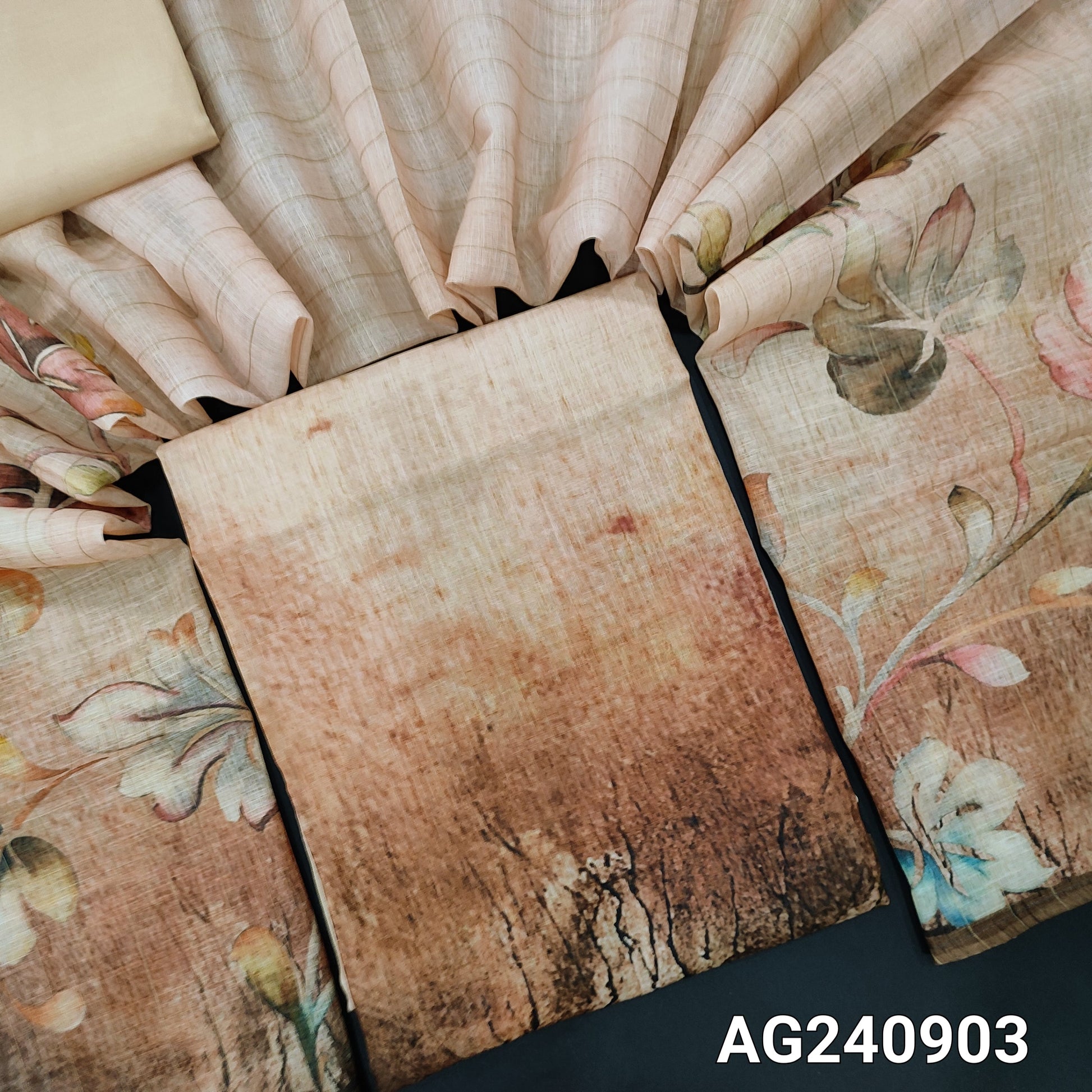 CODE AG240903: Pastel peach digital printed premium
