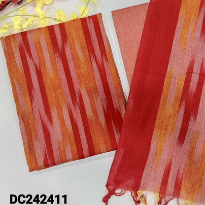 CODE DC242411: Multi color south handloom cotton unstitched salwar material ikat design all over(lining needed)light