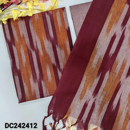 CODE DC242412: Multi color south handloom cotton unstitched salwar material ikat design all over(lining needed)light