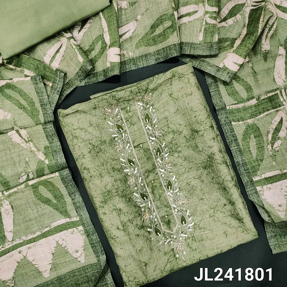 CODE JL241801: Pastel green designer semi tussar