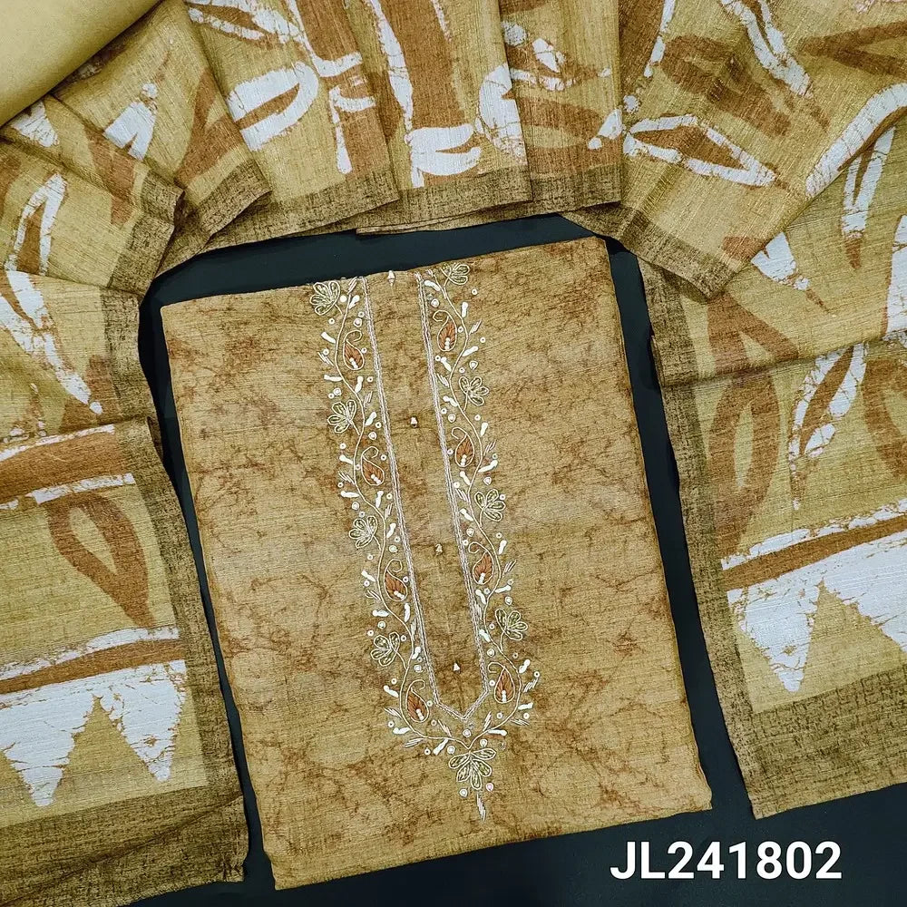 CODE JL241802: Brownish beige designer semi tussar