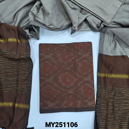 Coffee brown silk cotton salwar material my251106-Neidhal