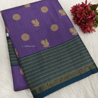 Dark Mauve Digital Printed Chappa Silk Saree Material – Neidhal