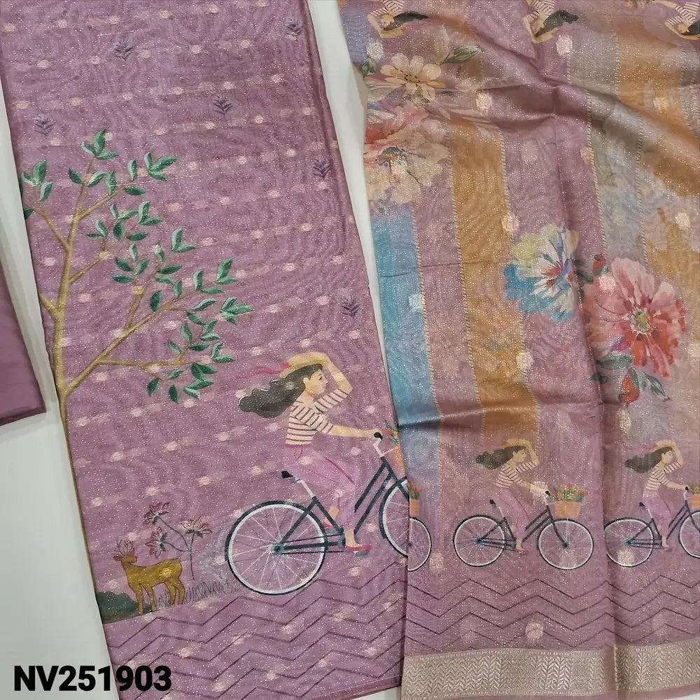 Dark Onion Pink silk cotton unstitched salwar material nv251903-Neidhal