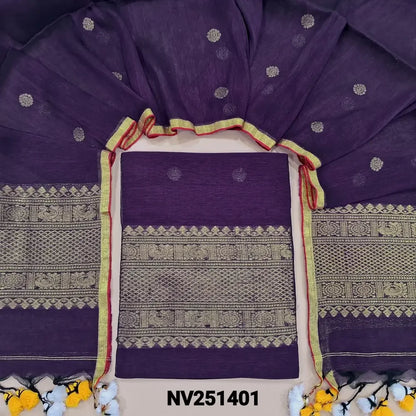 dark purple pure linen unstitched salwar material nv251401-Neidhal
