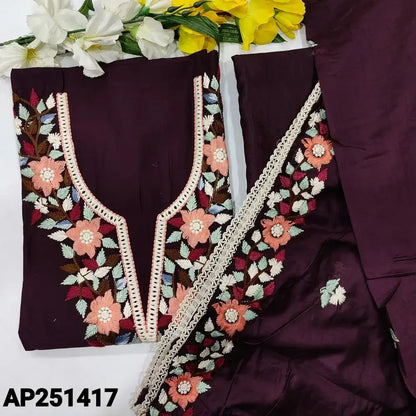 Deep wine purple fancy silk cotton salwar material ap252417-Neidhal