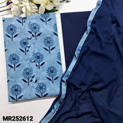 Denim blue floral printed cotton salwar material mr252612-Neidhal